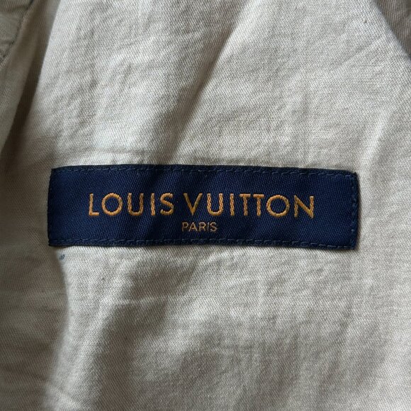 Louis Vuitton Blue Distressed Floral Monogram Flared Carpenter Jeans - Picture 3 of 9